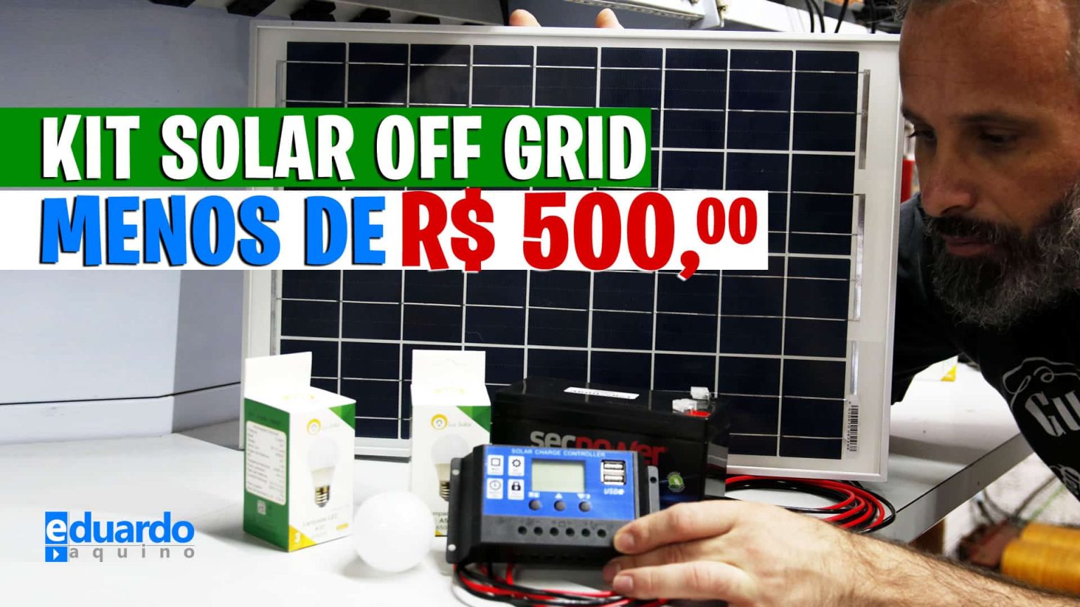 KIT Energia Solar OFF GRID Simples e com BAIXO CUSTO