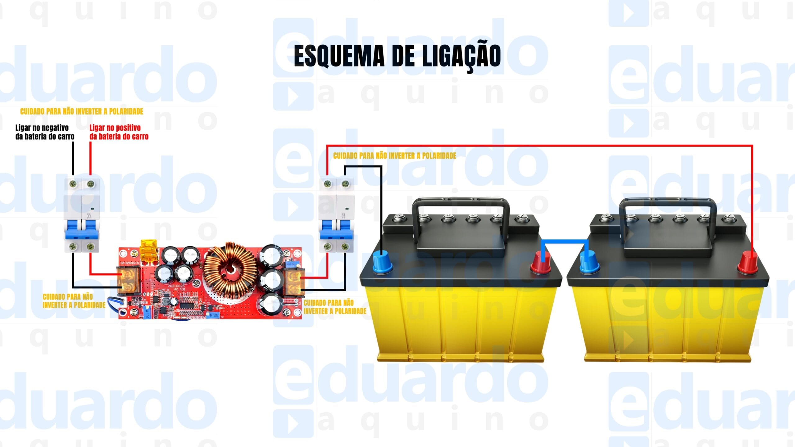 Esquema de Ligação Bateria 24V em 12V - Eduardo Aquino